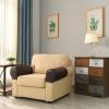 BRYER Sofa Armrest Cover, PU Leather Anti-Slip Furniture Protector, Stretch Armchair Slipcover for Sofa Chair Recliner Couch Loveseat(Set of 2),Taupe view 3