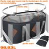 Foldable Laundry Basket 98.8L Waterproof Oxford Cloth Collapsible Laundry Basket with Plastic Supports on the Bag Opening and Sides - Black view 2
