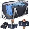 Foldable Laundry Basket 98.8L Waterproof Oxford Cloth Collapsible Laundry Basket with Plastic Supports on the Bag Opening and Sides - Black view 3