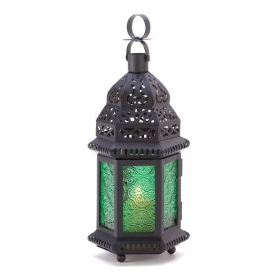 Glass Candle Lanterns,Decorative Candle Lanterns,Garden Lanterns for Candles,Decorative Lanterns,Moroccan Style Lantern Tealight Holders with Multi-Coloured Glass,Garden Candle Lantern,Indoor/Outdoor
