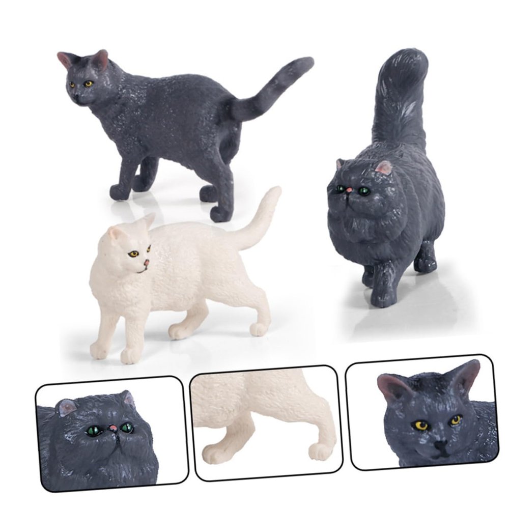 Abaodam Adorable Fake Cat Ornament Realistic Plastic Cat Model for Home Decoration Boy Girl Room School and Photo Props Touch for Living Room and