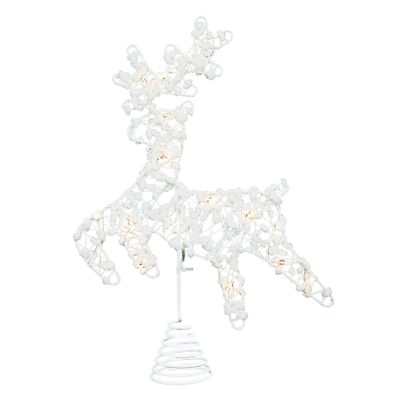 Yardenfun Hollow Elk Led Christmas Tree Topper Warm Light Treetop Ornament for Holiday Decoration Sturdy Material Easy Install for Home Office and Festive Events