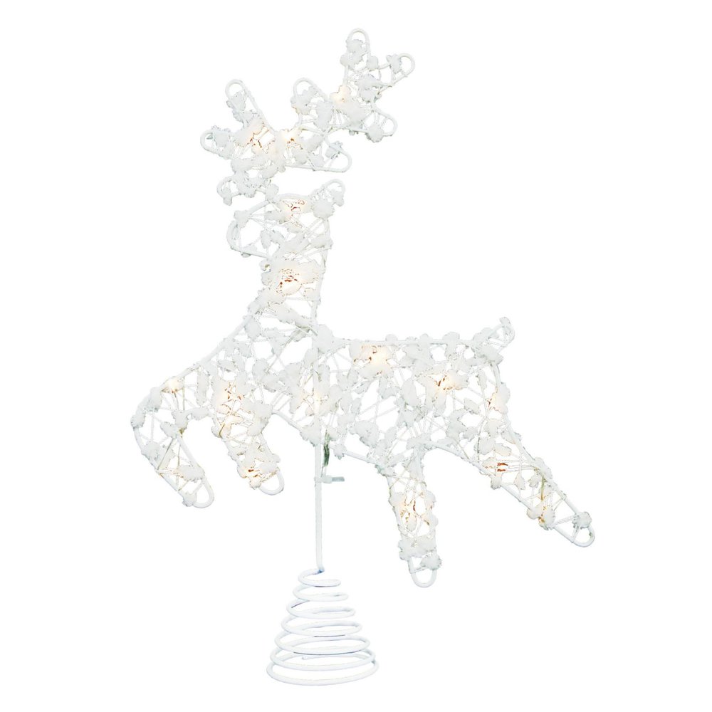 Yardenfun Hollow Elk Led Christmas Tree Topper Warm Light Treetop Ornament for Holiday Decoration Sturdy Material Easy Install for Home Office and Festive Events