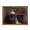 Vintage Painting, Woman Playing Piano, Antique Portrait Painting, Rustic Print, Victorian Lady, Vintage wall art25.1 view 1