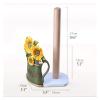 Free Standing Toilet Paper Holder Toilet Paper Holders Wood Standing Paper Towel Holder Sunflower Kitchen Tissue Holder Countertop Retro Toilet Paper Holder Adjustable Toilet Paper Holders (Color : W view 2