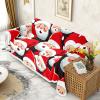 AQUNNEW Christmas Sofa Cover Printed Couch Cover Furniture Protector Santa Claus Christmas Decorations Washable Sofa Blanket Fabric view 2