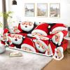 AQUNNEW Christmas Sofa Cover Printed Couch Cover Furniture Protector Santa Claus Christmas Decorations Washable Sofa Blanket Fabric view 3