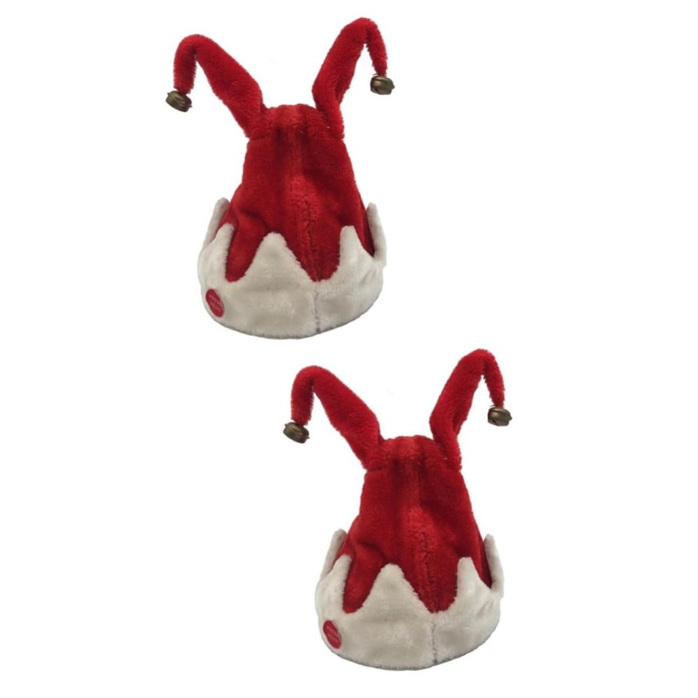 jojofuny 2pcs Plush Christmas Hat Singing and Dancing Electric Santa Hat Thickened Material Christmas Costume
