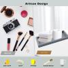 2Pcs Bathroom Tray, Modern Bathtub Vanity Tray Toilet Tank Topper Paper Storage Decorative Organizer Box Silicone Kitchen Soap Holder for Counter Decor Dresser Tops (Grey, Large) view 2