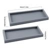 2Pcs Bathroom Tray, Modern Bathtub Vanity Tray Toilet Tank Topper Paper Storage Decorative Organizer Box Silicone Kitchen Soap Holder for Counter Decor Dresser Tops (Grey, Large) view 3