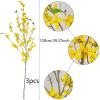 CISDUEO 3 Pcs Artificial Forsythia Flower Branches Artificial Flowers Yellow Silk Long Stem 39.4 Inch Fake Jasmine Spring Flowers Artificial Orchids for Wedding Floral Arrangement Party Table Decor view 2