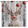 PYMATYTN Merry Christmas Rod Pocket Blackout Curtains for Boy Girl Bedroom, Winter Traditional and Red Balls Energy Efficient Home Window Drapes for Living Room Noise Reducing, 84x72 inch view 1