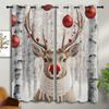 PYMATYTN Merry Christmas Rod Pocket Blackout Curtains for Boy Girl Bedroom, Winter Traditional and Red Balls Energy Efficient Home Window Drapes for Living Room Noise Reducing, 84x72 inch view 3