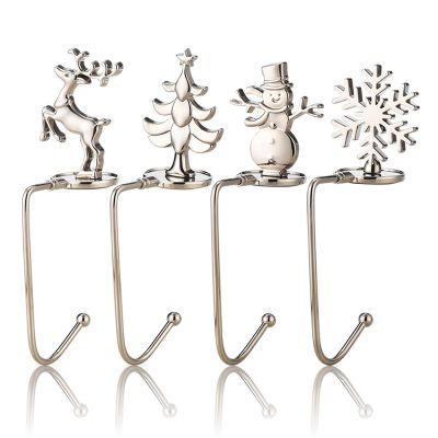 SKVLF Christmas Sock Rack for Mantle 4 Piece Set, Non Slip Fireplace Sock Rack, Christmas Sock Hanger Hook, Fireplace Sock Rack for Christmas Party Decoration