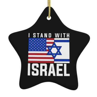 American I Stand with Israel USA Flag Christmas Tree Home Decor Hanging for Indoor Outdoor