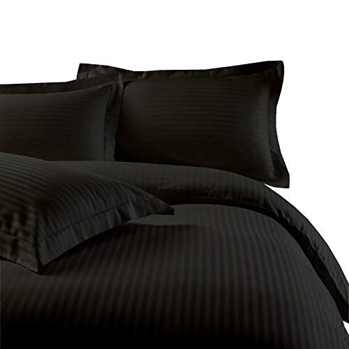 5 Piece Cotton Zipper Clouser Duvet Cover Alaskan King 132x120Black Stripe Color Duvet Cover All Season