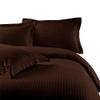 3 Piece Cotton Zipper Clouser Duvet Cover Oversized King Plus-128"x120"Brown Stripe Color Duvet Cover All Season view 1