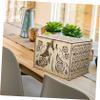 FELTECHELECTR Decorative Wooden Wedding Card Storage Box Elegant Hollow Design Wedding Envelope Holder for Rustic Celebrations Assembly Stylish Party Decoration for Collecting Cards and view 2
