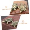 LIFKICH 3pcs Retro Brass Tortoise Figurines for Desktop Decor Charming Turtle Statues Unique Present for Home Office Brass Craftsmanship for Turtle view 2