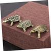 LIFKICH 3pcs Retro Brass Tortoise Figurines for Desktop Decor Charming Turtle Statues Unique Present for Home Office Brass Craftsmanship for Turtle view 3
