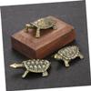 LIFKICH 3pcs Retro Brass Tortoise Figurines for Desktop Decor Charming Turtle Statues Unique Present for Home Office Brass Craftsmanship for Turtle view 4