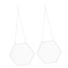 KOMBIUDA 2pcs Hexagon Hanging Earring Holder Metal Jewelry Organizer for Wall Display Chic Storage for Earrings Bracelets and Accessories White view 1