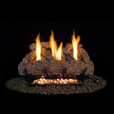 Peterson Fyreside 21-inch Live Oak Log Set With VENT-FREE Burner, On/Off Remote control and Gas Connection Kit. (Propane Gas Only)