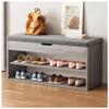2-Tier Shoe Racks for Entryway, Door Shoe Rack Bench with Flip Top Storage Space and Seat, Shoe Cabinet for Closet, Modern Shoe Organizer Furniture view 1