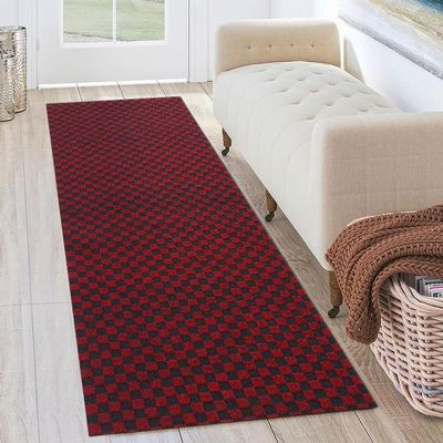 Petgrow Hallway Runner Rug 5FTX21FT,Super Skid Resistant TPR Backing Area Rug Runner, Indoor Outdoor Carpet Door Mat for Floor Entryway Kitchen Laundry Balcony Garage Corridor Stair,Red