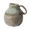 Lllunimon Rustic Farmhouse Ceramic Vase with Handle, Pottery Decorative Flower Vase for Home Decor, Minimalism Boho Home Decor view 1