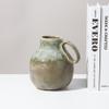 Lllunimon Rustic Farmhouse Ceramic Vase with Handle, Pottery Decorative Flower Vase for Home Decor, Minimalism Boho Home Decor view 3