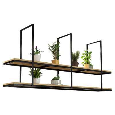 Flower Pot Display Rack Ceiling Hanging Flower Stand, 2-Tier Suspended Ceiling Storage Rack Kitchen Floating Shelves Wine Holder for Balcony Bar Flower Shop (Size : 130x30x80cm)