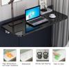 Laundry Floating Folding Table Wall Mounted Floating Folding Table Wooden Drop Leaf Foldable Wall Desk with Steel Bracket Narrow Long Wall Table Fold Down for Kitchen Laundry Room Bathroom Bedroom ( C view 2