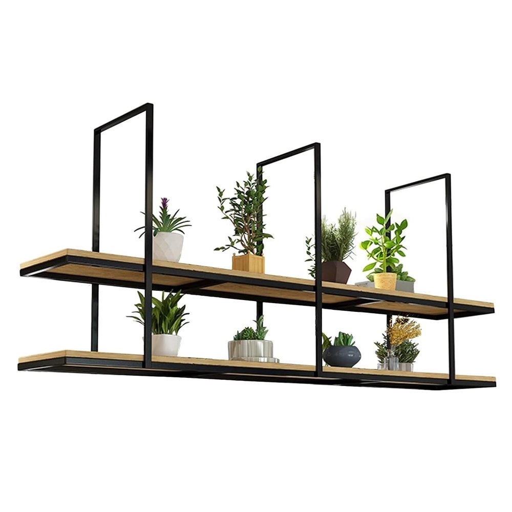 Ceiling Shelf Floating Shelves, 2 Layer Hanging Storage Rack Ceiling Plant Stand Flower Pot Rack, for Bar Flower Shop Balcony - 80cm/100cm/120cm/140cm (Size : 120x30x80cm)