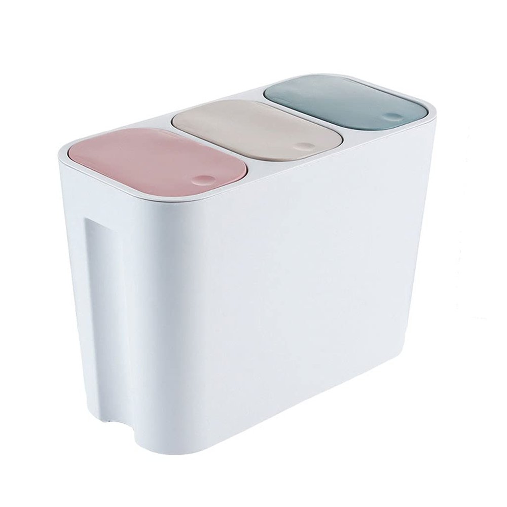 GLigeT Garbage Can Creative Household Kitchen Three-Category Trash Can Bathroom Multi-Cover Multi-Shell Cover Trash Can Indoor Trash Can Trash Bin
