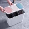 GLigeT Garbage Can Creative Household Kitchen Three-Category Trash Can Bathroom Multi-Cover Multi-Shell Cover Trash Can Indoor Trash Can Trash Bin view 4