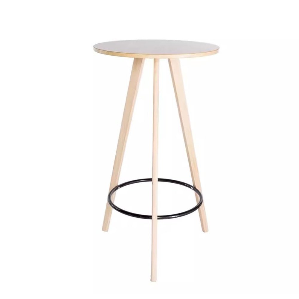 LINKIO Bar Height Table Simple Small Bar Table Nordic Simple High Round Table Solid Wood Exhibition Bar Table Round High Table Small Bar Table