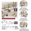 Hanging Pot Rack - Wall Mounted Pot Pan Shelf for Kitchen Storage & Organization 2-Tier Wine Glass Bottle Holder Wall Mount Shelving Ceiling Display Storage Shelves for Bar ( Size : 80x30x80cm ) view 4