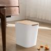 GLigeT Garbage Can Creative Trash Can Household Indoor Trash Can Flip Trash Can Kitchen Bathroom Storage Trash Can White Trash Bin (Color : B) view 4