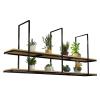 Ceiling Shelf Floating Shelves, 2 Layer Hanging Storage Rack Ceiling Plant Stand Flower Pot Rack, for Bar Flower Shop Balcony - 80cm/100cm/120cm/140cm (Size : 130x30x80cm) view 1