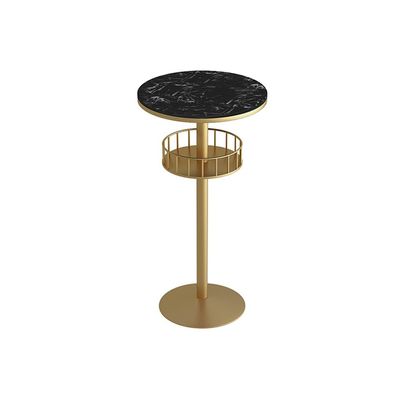 LINKIO Bar Height Table Round High Table with Storage Rack Marble Round Table Clear Bar Balcony Billiard Room Leisure Bar Table Commercial Bar Table Small Bar Table (Color : C, Size : Small)