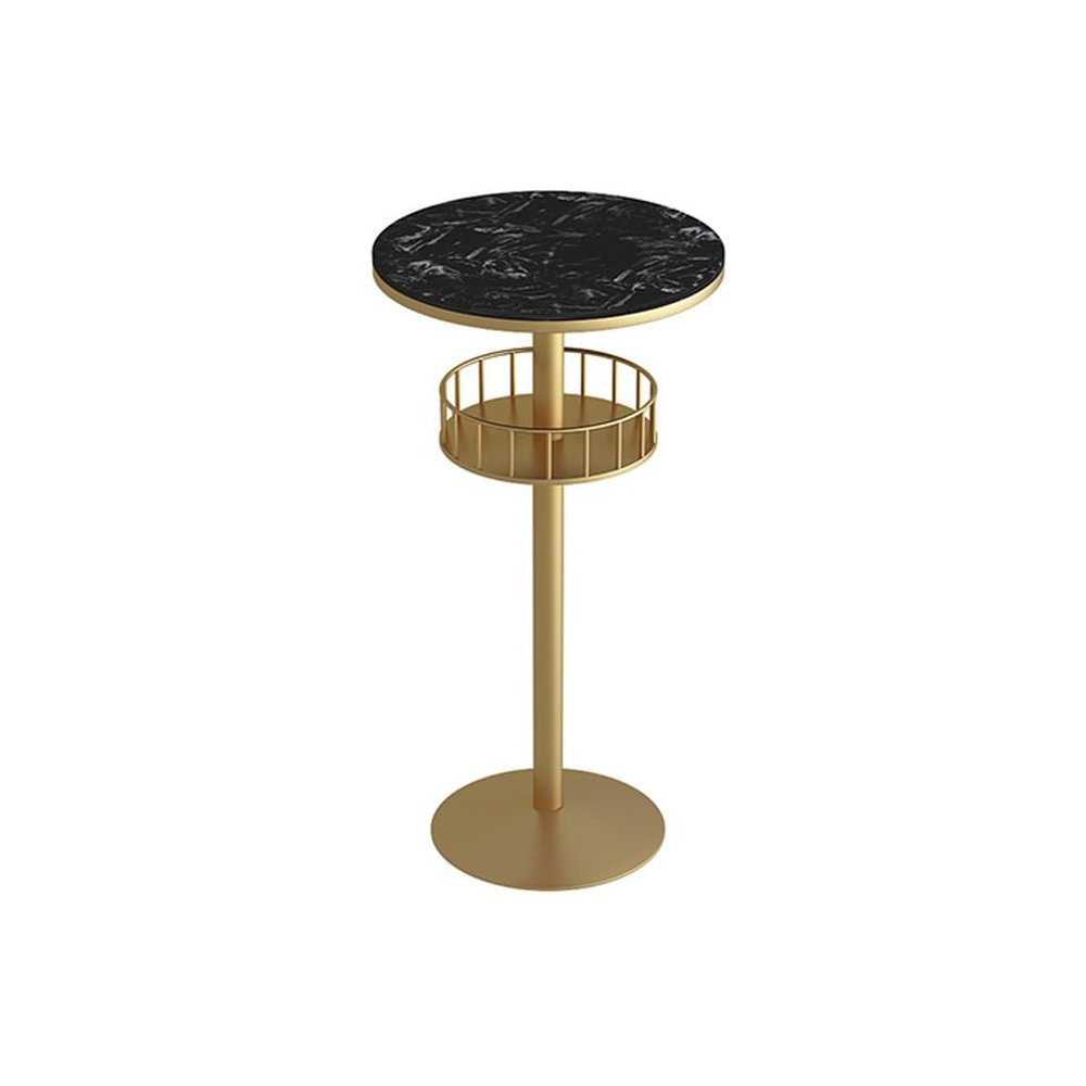 LINKIO Bar Height Table Round High Table with Storage Rack Marble Round Table Clear Bar Balcony Billiard Room Leisure Bar Table Commercial Bar Table Small Bar Table (Color : C, Size : Small)
