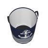 Large Laundry Hamper, Nautical Navy Blue White Stripes and Anchor Laundry Basket Collapsible & Waterproof Storage Basket for College Dorm, Family Essentials view 3