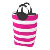 Large Laundry Hamper, Stripes in Hot Pink and White Laundry Basket Collapsible & Waterproof Storage Basket for College Dorm, Family Essentials view 1