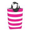 Large Laundry Hamper, Stripes in Hot Pink and White Laundry Basket Collapsible & Waterproof Storage Basket for College Dorm, Family Essentials view 2