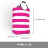Large Laundry Hamper, Stripes in Hot Pink and White Laundry Basket Collapsible & Waterproof Storage Basket for College Dorm, Family Essentials view 3
