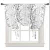 Tie Up Curtains Window Shades, Grey Tree Branch Rod Pocket Tie Up Window Shade, Adjustable Balloon Curtain Shade for Blinds Kitchen Bathroom, 1 Panel, 34"x45" view 1