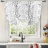 Tie Up Curtains Window Shades, Grey Tree Branch Rod Pocket Tie Up Window Shade, Adjustable Balloon Curtain Shade for Blinds Kitchen Bathroom, 1 Panel, 34"x45" view 3