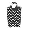 Large Laundry Hamper, Black and White Chevron Print Laundry Basket Collapsible & Waterproof Storage Basket for College Dorm, Family Essentials view 2