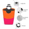 Large Laundry Hamper, Orange and Bright Pink Laundry Basket Collapsible & Waterproof Storage Basket for College Dorm, Family Essentials view 4